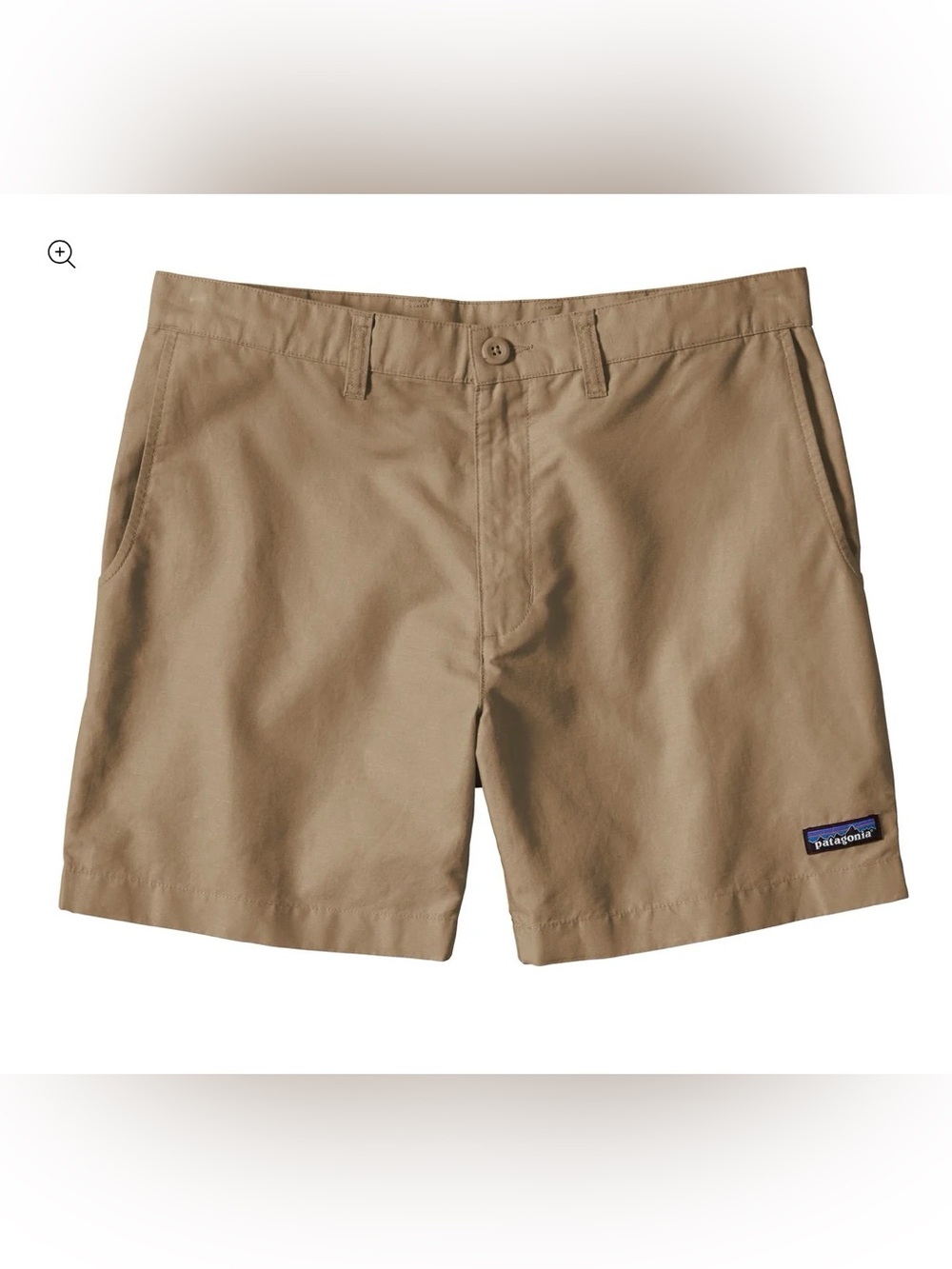 Patagonia Organic Cotton Men's Flat Front Khaki Brown Shorts 6” inseam Size 38